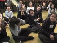 students laughing and participating